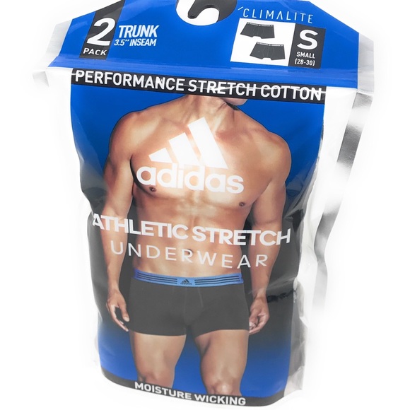 adidas men's athletic stretch cotton trunk underwear